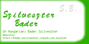 szilveszter bader business card